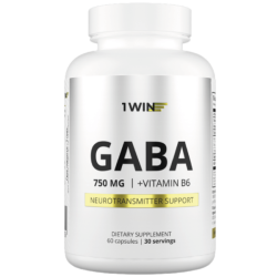 1WIN ГАМК + B6 / GABA + B6 капсулы массой 510 мг 60 шт 1WIN ГАМК + B6 / GABA + B6 капсулы массой 510 мг 60 шт