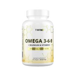 1WIN Oмега 3-6-9 + Селен и Витамин Е / Omega 3-6-9 + selenium and vitamin E капсулы массой 790 мг 60 шт 1WIN Oмега 3-6-9 + Селен и Витамин Е / Omega 3-6-9 + selenium and vitamin E капсулы массой 790 мг 60 шт