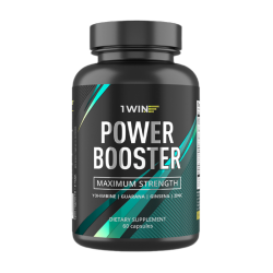 1WIN Йохимбин, гуарана, женьшень и цинк Power booster капсулы массой 500 мг 60 шт 1WIN Йохимбин, гуарана, женьшень и цинк Power booster капсулы массой 500 мг 60 шт
