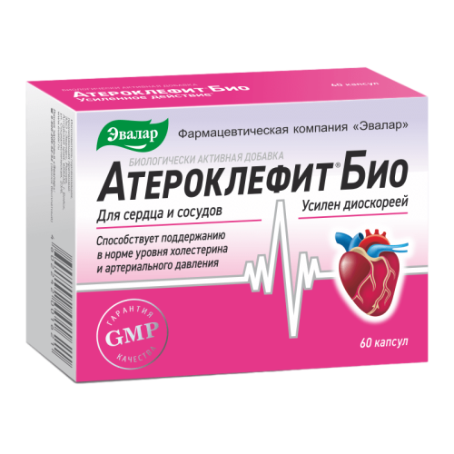 Атероклефит Био капсулы массой 0,25 г 60 шт Атероклефит Био капсулы массой 0,25 г 60 шт