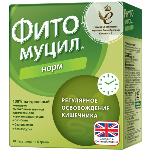 Фитомуцил Норм пакетики по 5 г 10 шт