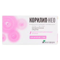 Корилип-НЕО суппозитории ректальные 12,5 мг+1 мг+6 мг 10 шт Корилип-НЕО суппозитории ректальные 12,5 мг+1 мг+6 мг 10 шт