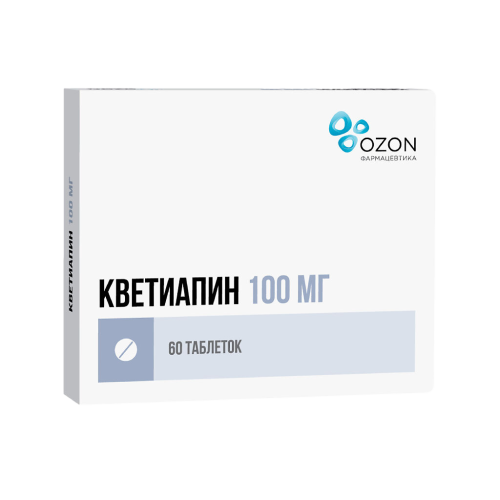 Кветиапин таблетки покрыт.плен.об. 100 мг 60 шт