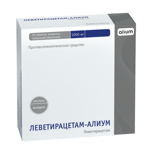 Леветирацетам-Алиум таблетки покрыт.плен.об. 1000 мг 30 шт