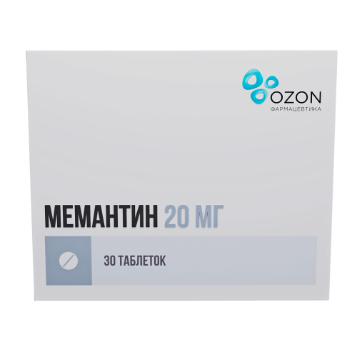 Мемантин таблетки покрыт.плен.об. 20 мг 30 шт Мемантин таблетки покрыт.плен.об. 20 мг 30 шт