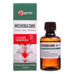 Меновазин раствор для наружного применения спиртовой с насадкой распылительной 50 мл 1 шт Меновазин раствор для наружного применения спиртовой с насадкой распылительной 50 мл 1 шт