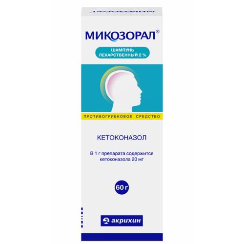 Микозорал шампунь 2 % 60 г 1 шт Микозорал шампунь 2 % 60 г 1 шт