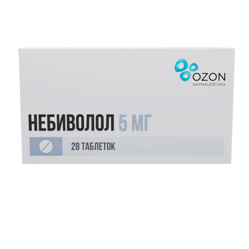 Небиволол таблетки 5 мг 28 шт Небиволол таблетки 5 мг 28 шт