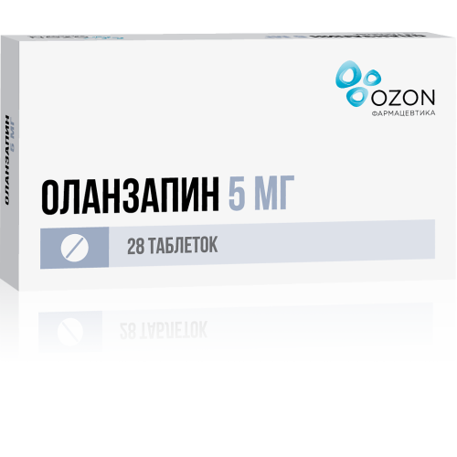 Оланзапин таблетки покрыт.плен.об. 5 мг 28 шт