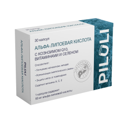 PILULI Альфа-липоевая кислота с коэнзимом Q10,витаминами и селеном капсулы по 435 мг 30 шт