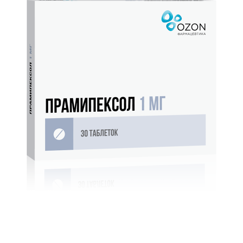 Прамипексол таблетки 1 мг 30 шт