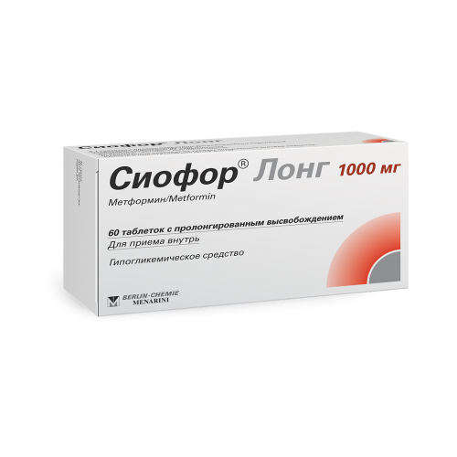 Сиофор Лонг таблетки с пролонг высвобождением 1000 мг 60 шт