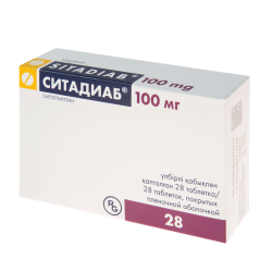 Ситадиаб таблетки покрыт.плен.об. 100 мг 28 шт Ситадиаб таблетки покрыт.плен.об. 100 мг 28 шт