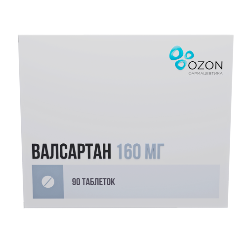 Валсартан таблетки покрыт.плен.об. 160 мг 90 шт Валсартан таблетки покрыт.плен.об. 160 мг 90 шт
