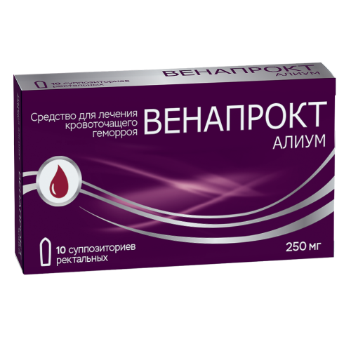 Венапрокт Алиум суппозитории ректальные 250 мг 10 шт