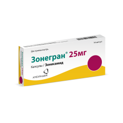 Зонегран капсулы 25 мг 14 шт Зонегран капсулы 25 мг 14 шт